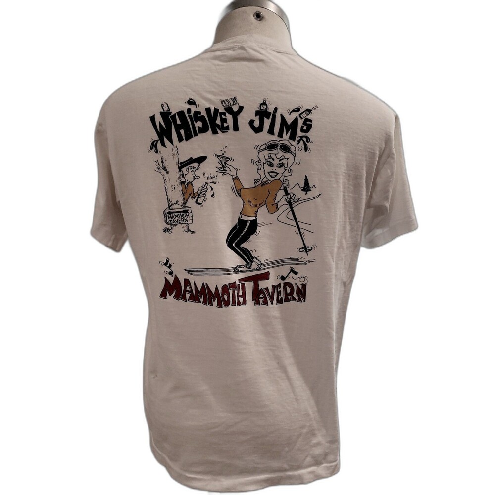 Vtg early 60s Bar T-Shirt, Mammoth, Ski, Humor, Single Stitch, XL, Penneys